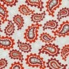 Baumwolle Paisley rot beige