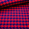 Stoffe Meterware, leichter Jacquardstoff, Hahnentrittmuster, rot-blau