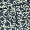 Stoffe Meterware, Polyester-Twill, grafischer Blumenprint, anthrazit-oliv-creme