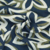 Stoffe Meterware, Polyester-Twill, grafischer Blumenprint, anthrazit-oliv-creme