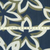 Stoffe Meterware, Polyester-Twill, grafischer Blumenprint, anthrazit-oliv-creme