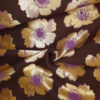 Burda Originalstoff, Jacquard Blumen, schwarz-gold-violett